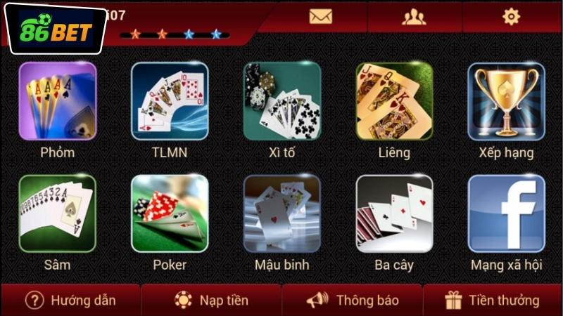 Vì sao game bài đổi thưởng 86BET thu hút người chơi?